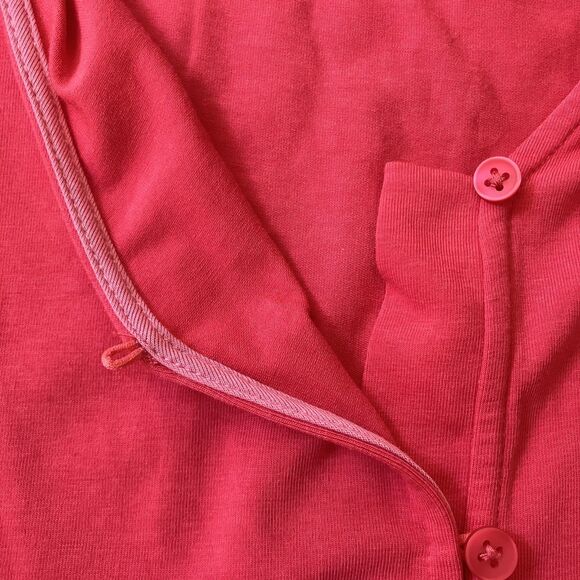 Lands End Womens Long Sleeve Button Up Top Plus Size 3X Pink Bishop Romantic V - Picture 3 of 9